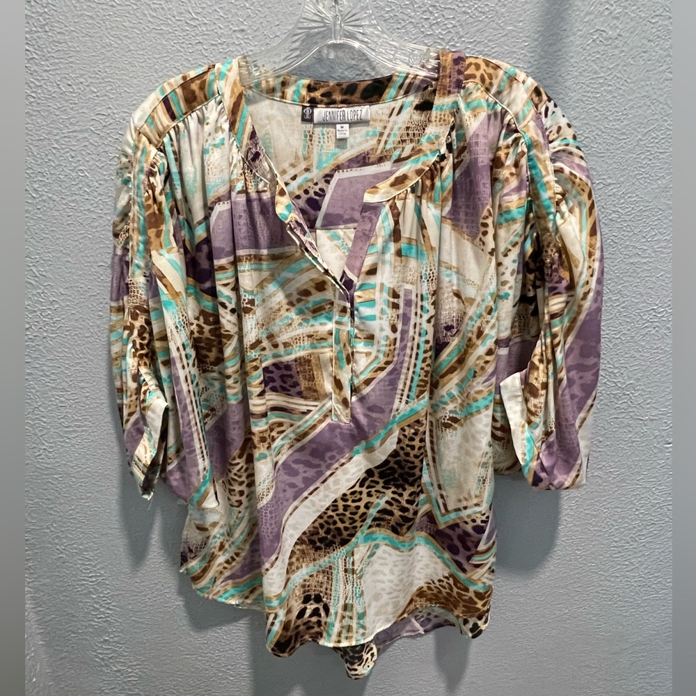 Jennifer Lopez Print Satin Blouse